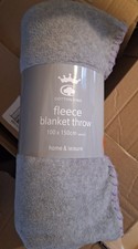 Grey Soft Fleece Blanket Throw