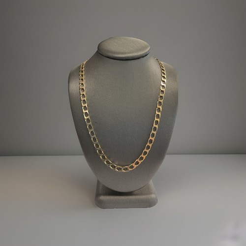 9ct gold curb link chain - gold,