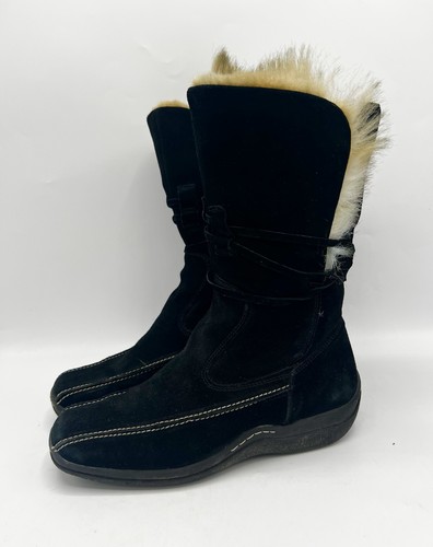 Freemood black suede fur lined - suede,