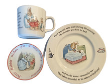 Vintage Peter Rabbit  Wedgwood  3 Piece Nursery Set New with Christmas plate.
