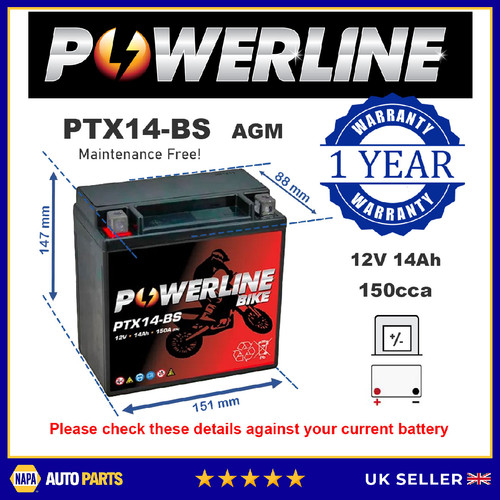 Ptx14 powerline agm - ptx14-bs,