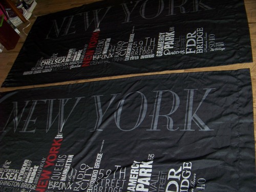 New york spell out curtains - new,