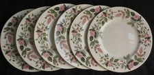 WEDGWOOD "HATHAWAY ROSE" 10.75" /27.5cm DINNER PLATES x 6 [23Z]