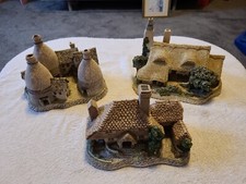 3 Vintage David Winter Large Cottages 80s Bottle Kilns,Kent & Orchard Cottage