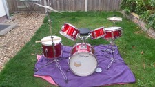 Stagg Junior Drum Kit Complete With Cymbals & Stands, Red. Childs / Kids Size