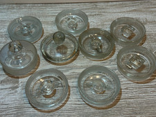 Vintage Apothecary Pharmacy Clear Glass Jar Lids Qty 9