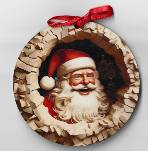 Wooden father christmas - wooden, tree