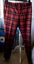 New Villian Tartan Trousers Size 30R Skinny