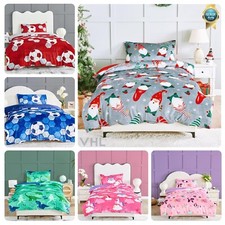 Kids Teddy Bear Fleece Duvet Cover Set Single Sherpa Bedding Winter Quilt Set UK