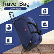 Heavy Duty Travel Trolley Bag with Wheels Large Capacity Traveling Luggage Bag