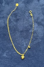 18k Solid Gold Heart Chain Bracelet