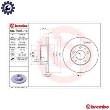 2x BRAKE DISC 08.5905.14 FOR