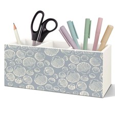 Coastal Seashell Pen Holder for Desk, Beach Office Decor, Gifts for a Beach L...
