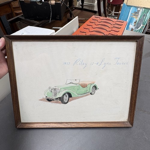 Vintage classic car - vintage, drawing