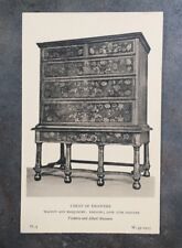 Vintage V&A Museum Postcard 17th C Chest of Drawers Victoria & Albert London