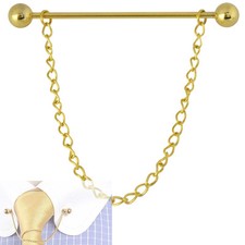 Mens Gold Tie Collar Pin 6CM