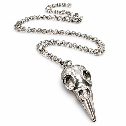Raven skull crow - pendant, s925