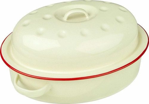 Enamel oval roaster - enamel,