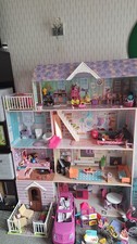 Full Size Wooden Dolls House With Furniture & A Whole Bundle Of Barbie Extra,s