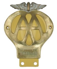 Vintage Jan-Oct 1954 Automobile Association AA Car Badge Auto Emblem No. 0M69595