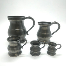 Set of 5 English Pewter