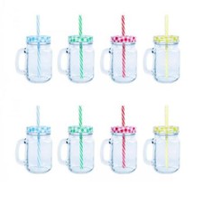 8 Mason Drinking Jars Glass
