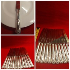 12 Rare Wylie & Lochhead Glasgow Quality Kings Side Knives Silver Plate Good