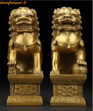 A Pair Chinese Bronze Lion