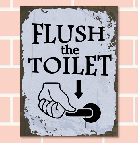 Flush the toilet retro metal - flush,