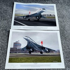 Pair of CONCORDE aviation prints signed by Bannister & Lidiard No. 109 of 250