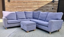 Purple Next Corner Sofa with Matching Footstool Good Condition