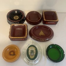 Job lot of 8 Vintage Pub Ashtrays Ceramic and Glass,  see description