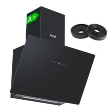 Baridi DH105 Electric Cooker Hood Extractor & Filters Angled Chimney 60cm Black