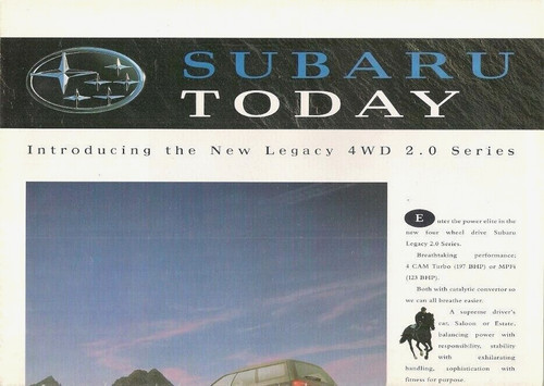 Subaru range 1991 market - subaru, uk