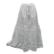 White Cotton Skirt Maxi Summer