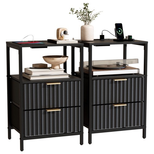 Bedside table with charging - table,