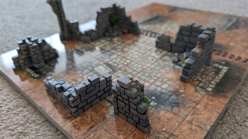 Ruined stone wall sections - ruined,