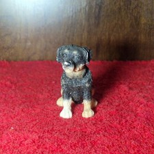 Unmarked Rottweiler Dog Figurine – Hand-Painted Resin