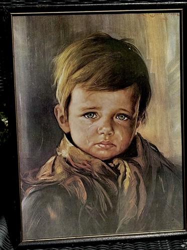 Crying boy picture print - crying,