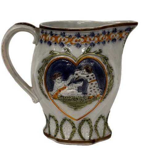 Antique prattware jug - jug, c1800
