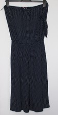 John Zack Navy Polka Dot Soft Strapless Dress Size 10