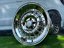 4 x 17 Inch 5x112 Barock Style Deep Dish Chrome Wheels: Fits For Mercedes E S SL