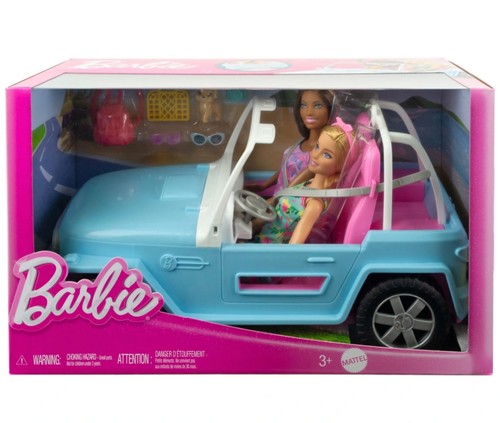 Barbie jeep with dolls - jeep, and