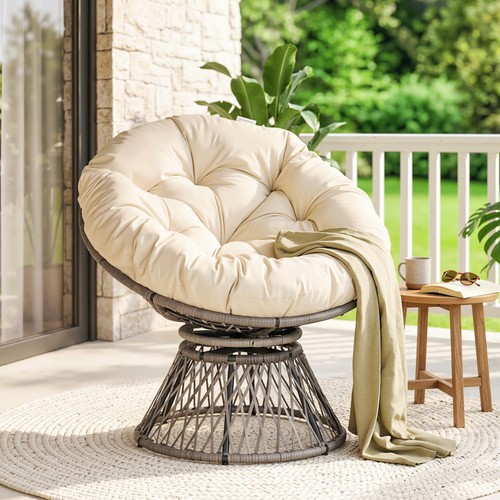 Outsunny swivel rattan - rattan, papasan