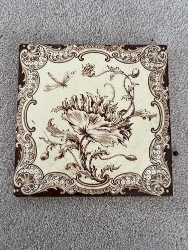 Antique victorian brown floral - antique,