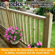 Traditional or Colonial Pressure Treated Garden Decking Spindles 32mm x 895mm