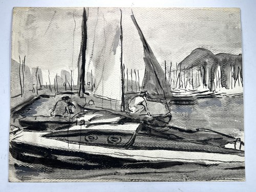 Vtg impressionism watercolor - impressionism,