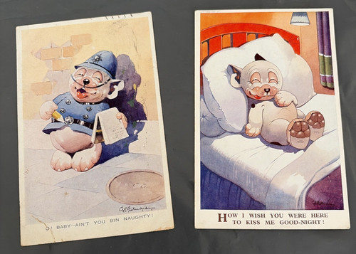 Vintage bonzo dog cartoon - x2,