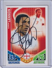 2010 TOPPS MATCH ATTAX CARDS HAND SIGNED AUTO AUTOGRAPH AARON LENNON