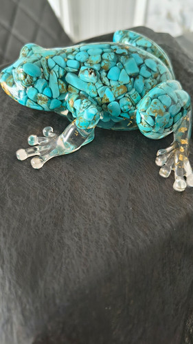 Crystal resin frog ornament - crystal,